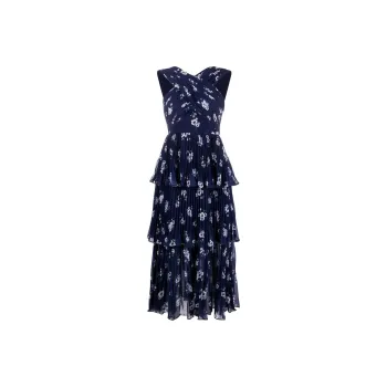 Self-portrait Floral-print Halter-neck Dress