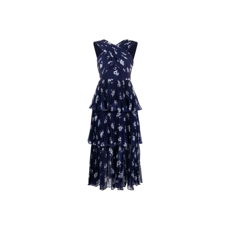 Self-portrait Floral-print Halter-neck Dress-0
