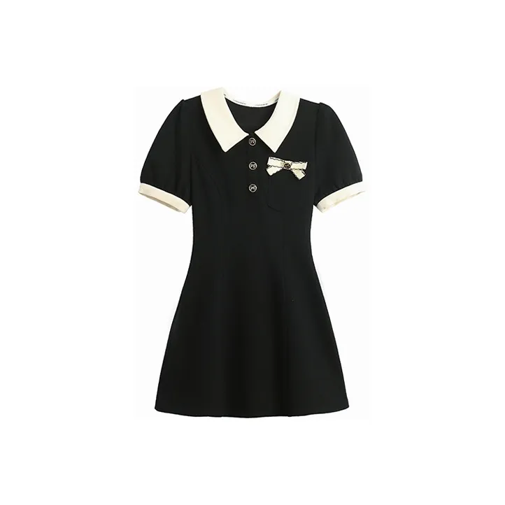 ETSE Short Sleeved Dresses Women's Black-0