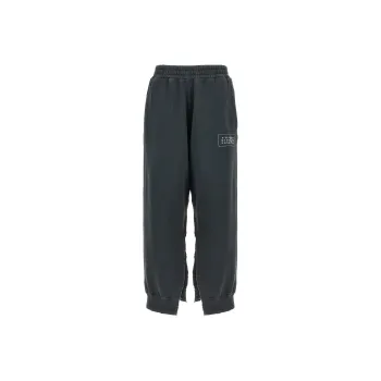 MM6 Maison Margiela Logo Printed Slit Detailed Trousers