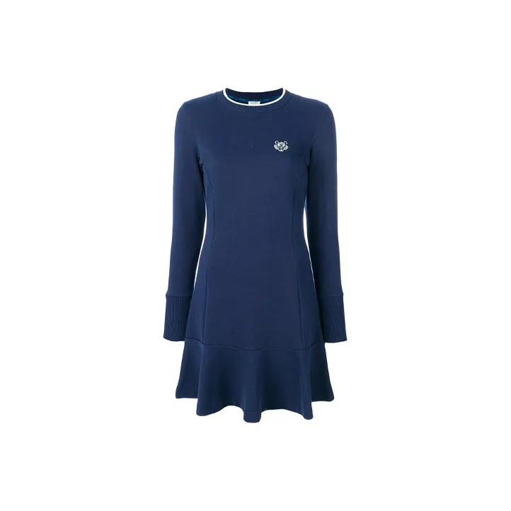 KENZO Long Sleeved Dresses Women's Blue-0