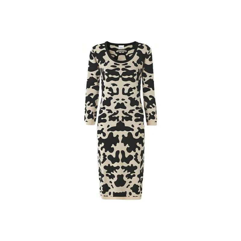 Burberry Long Sleeved Dresses Women's Black-0