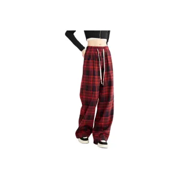 Kazakhstan Casual Pants Women's Red Black