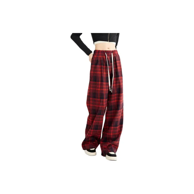Kazakhstan Casual Pants Women's Red Black-0
