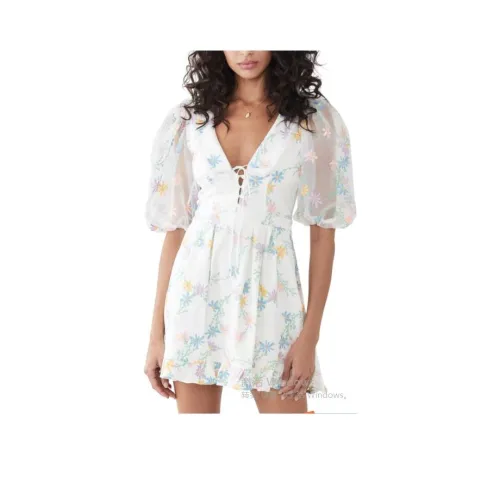 FOR LOVE & LEMONS Majorie Mini Dress Short Sleeved Dresses Women's Ivory