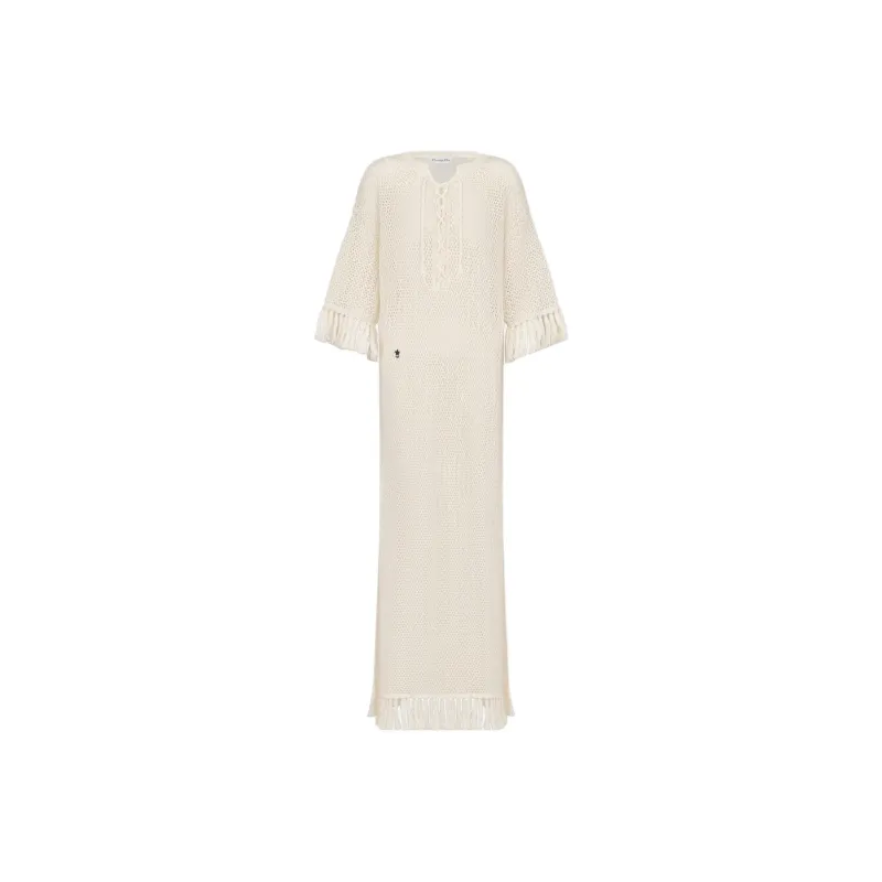 DIOR Long Sleeved Dress Women's Beige-0