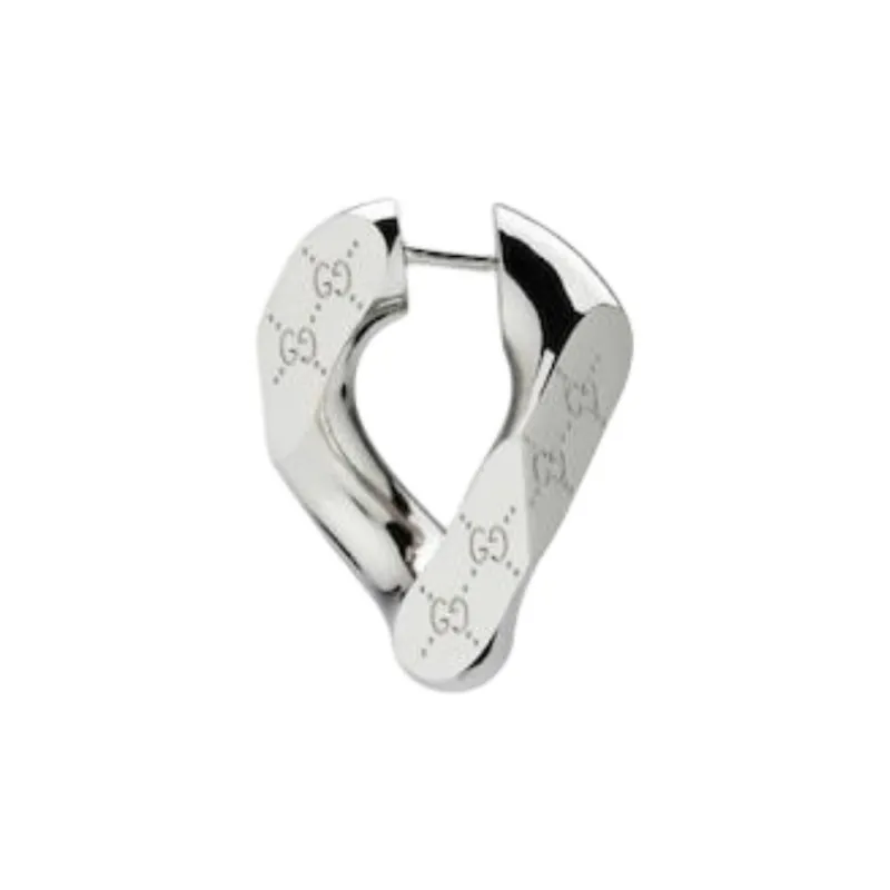 GUCCI Brass Earrings Unisex Silver-1