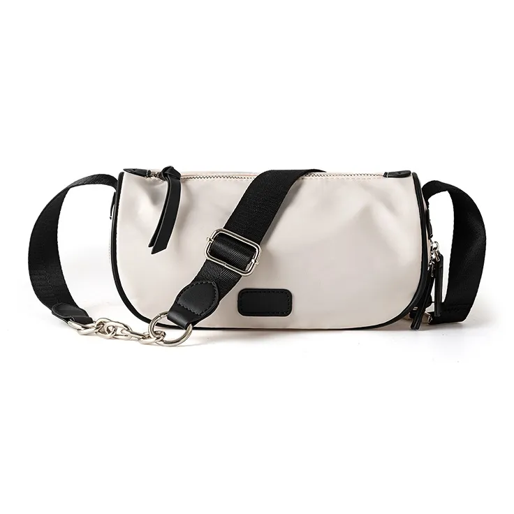 Vigno Oxford One Shoulder Small Square Bag Women's Black/Ecru-0