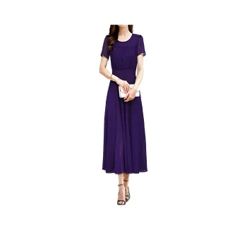 Mapping Short-Sleeved Dresses Women's Purple
