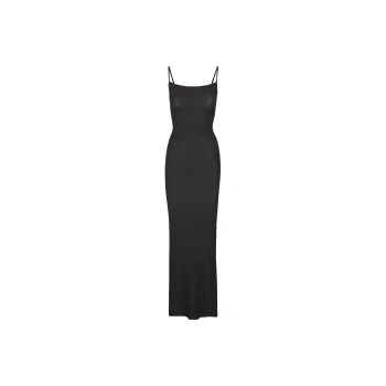 Skims Soft Lounge Long Slip Dress Onyx