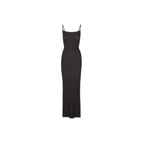 Skims Soft Lounge Long Slip Dress Onyx