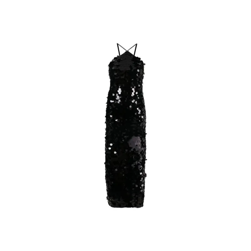 Rotate Sequin Halterneck Midi Dress-0
