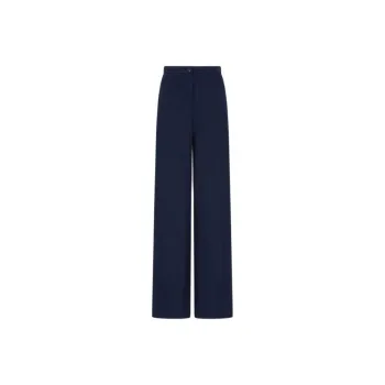 EMPORIO ARMANI Icon Compact Piqué Palazzo Trousers