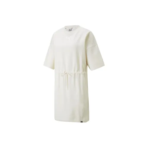 PUMA Short Sleeved Dresses Women's Beige