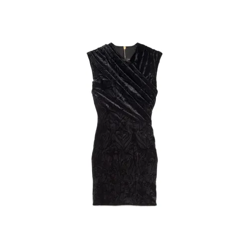 VERSACE Stretch Velvet Cocktail Dress 'Black'