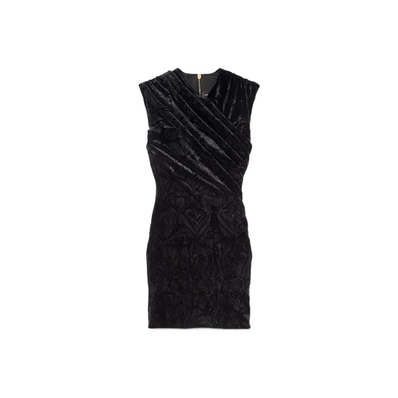 VERSACE Stretch Velvet Cocktail Dress 'Black'-0