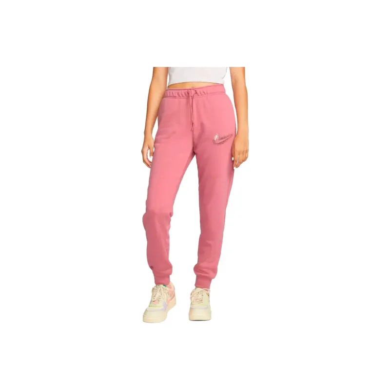 Nike Sportswear Club Fleece Knitted Sports Pants Women's Pink-0