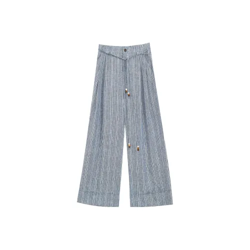 FIRELADY FUR Casual Pants Women's Blue White Stripes