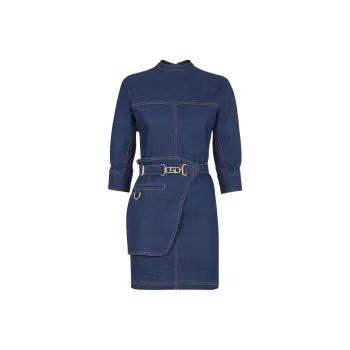 FENDI SS22 Long Sleeved Dresses Women's Blue