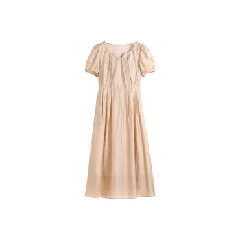 Hang Yi Court Short Sleeved Dress Women's Champagne