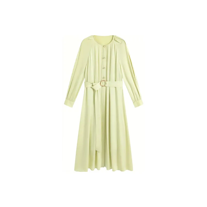 Famanxuan Long Sleeved Dress Women's Willow Brushing The Embankment-0
