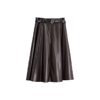 ELLE Leather Long Skirts Women's