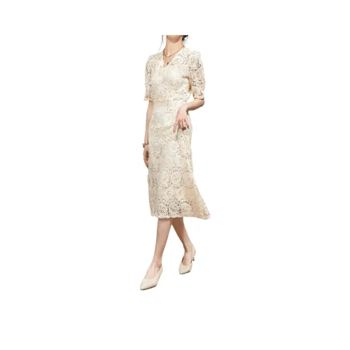 DESIGNER UNCLE Short-Sleeved Dresses Women's Ecru
