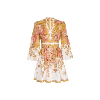 Zimmermann FW22 Long Sleeved Dress Women's Yellow