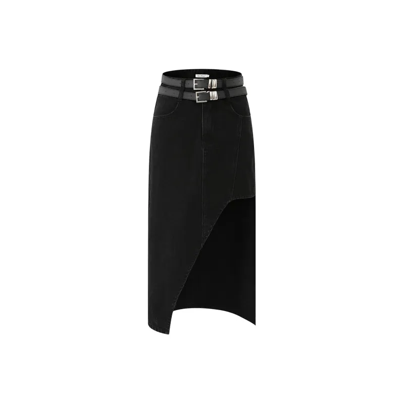 MacyMccoy Denim Long Skirts Women's Black-0