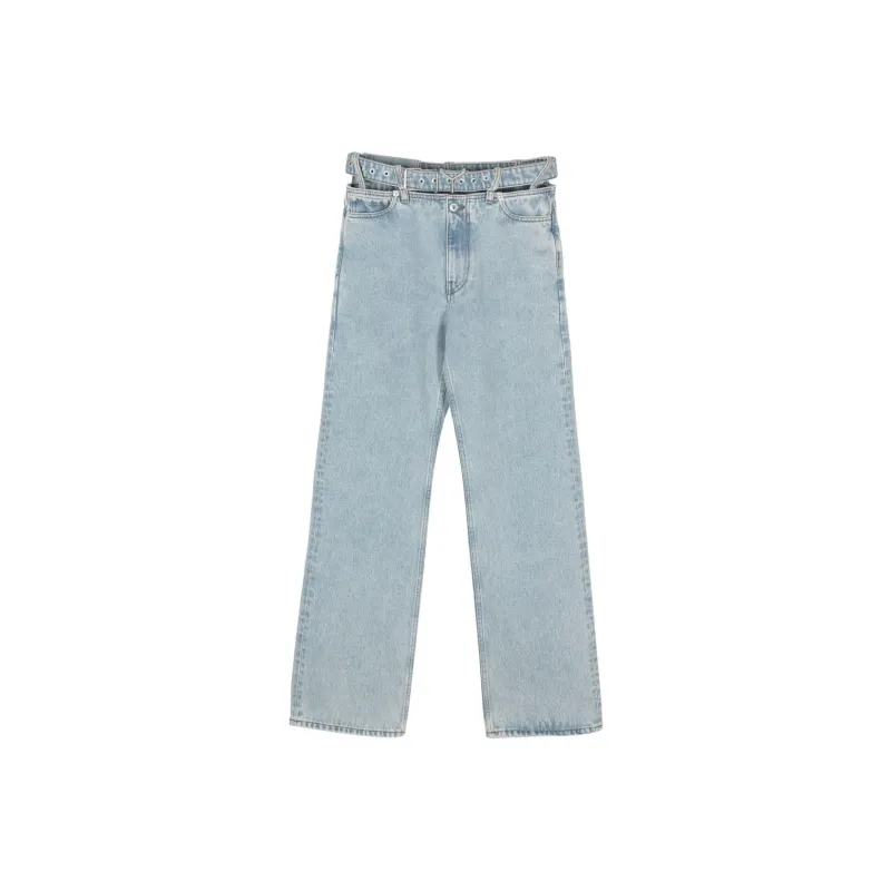 Y/Project Logo Patch Belted Waist Jeans-0