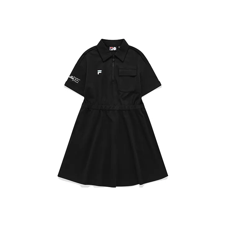FILA FUSION Short Sleeved Dresses Women's Pitch Black-0