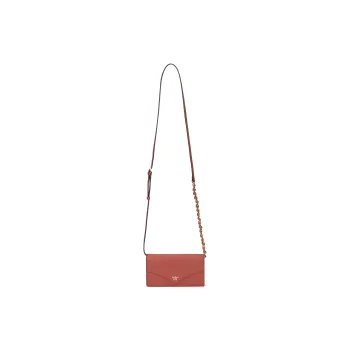 MCM Calfskin Shoulder Bag, Crossbody Bag, Wallet Large Size Women's Coconut Shell Brown