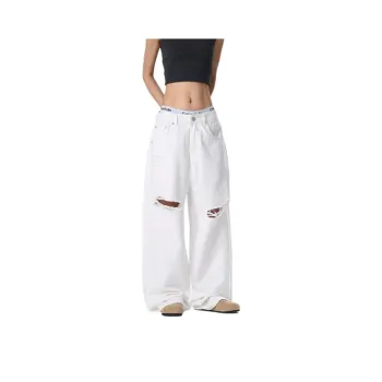 BENGEN Jeans Unisex White