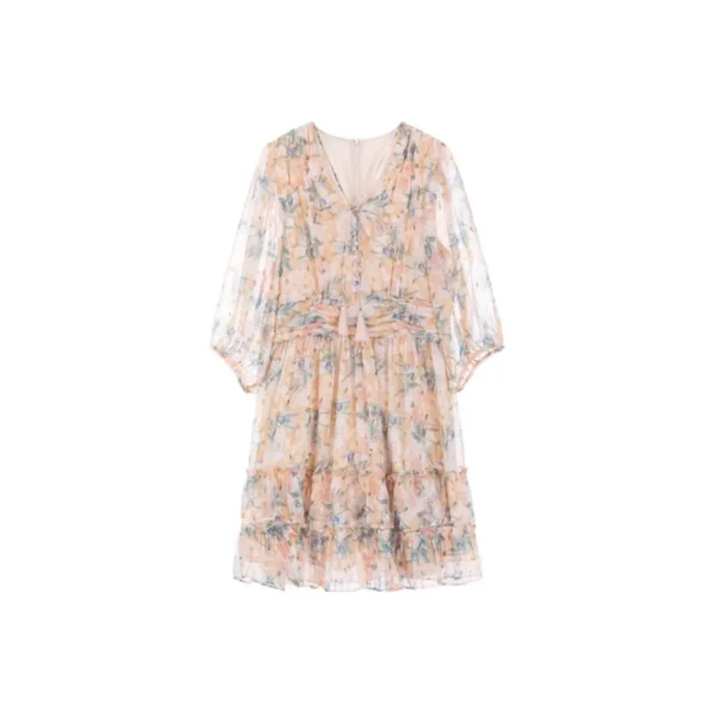 Lagogo Long-Sleeved Dresses Women's Mixed Color-0