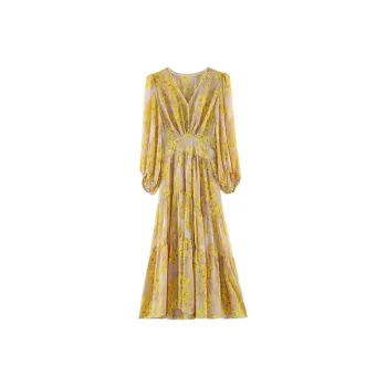ETSE Long Sleeved Dresses Women's Yellow