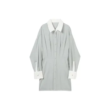 MUKOK Long-Sleeved Dresses Women's Refreshing Gray Blue