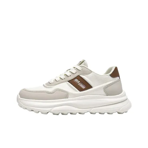HLA Casual Shoes Men Low Top Light Coffee/Light Gray