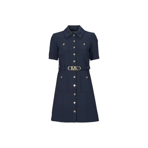 MICHAEL KORS MMK Short Sleeved Dress Women's Midnight Blue