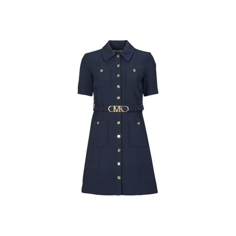 MICHAEL KORS MMK Short Sleeved Dress Women's Midnight Blue-0