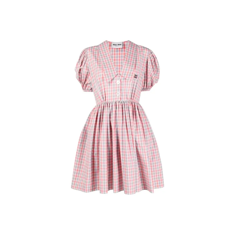MIU MIU Short-Sleeved Dresses Women's Pink-0