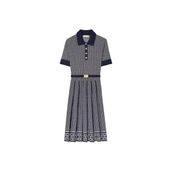 TORY BURCH Short Sleeved Dress Women's Blue