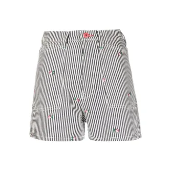 KENZO Striped Embroidered High waisted Shorts