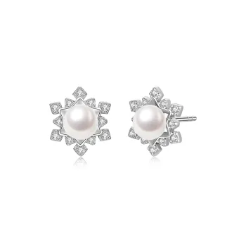 JINLIUFUJIXIANG Pearl Stud Earrings Women's