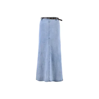 Tiger Mist SS24 FLETCHER SKIRT Denim Long Skirts Women's Light Blue