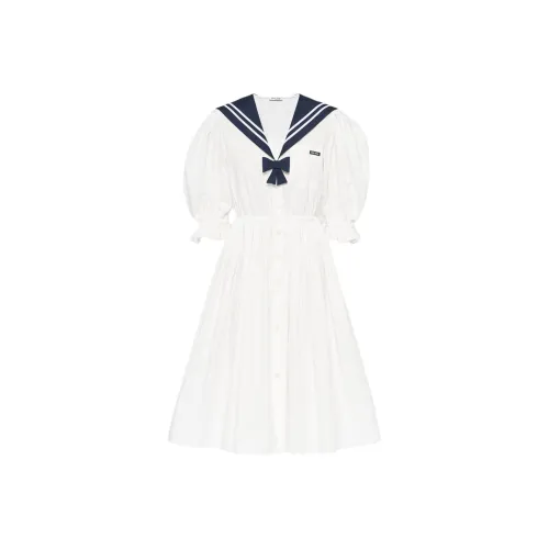 MIU MIU FW21 Short-Sleeved Dresses Women's White