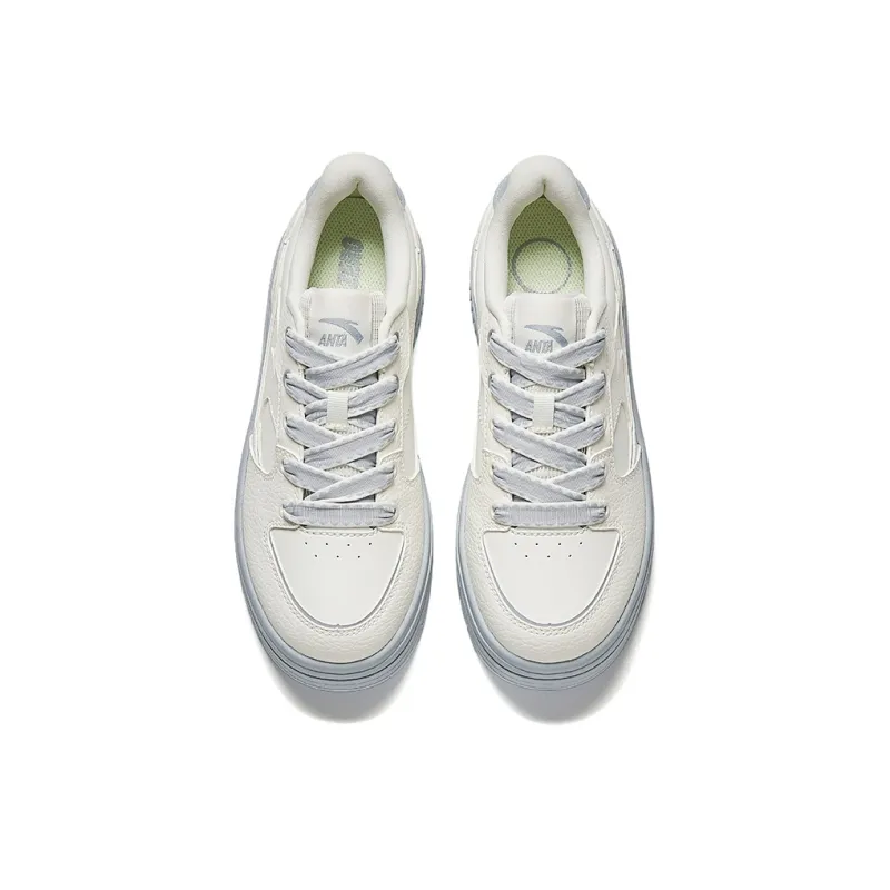 Anta Light Breeze Anti Slip Wear Resistant Low Top Skateboard Shoes Women's White-2