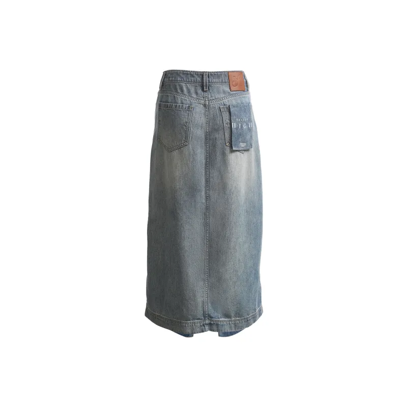 SEASON HIGH Denim Long Skirt Women's-4