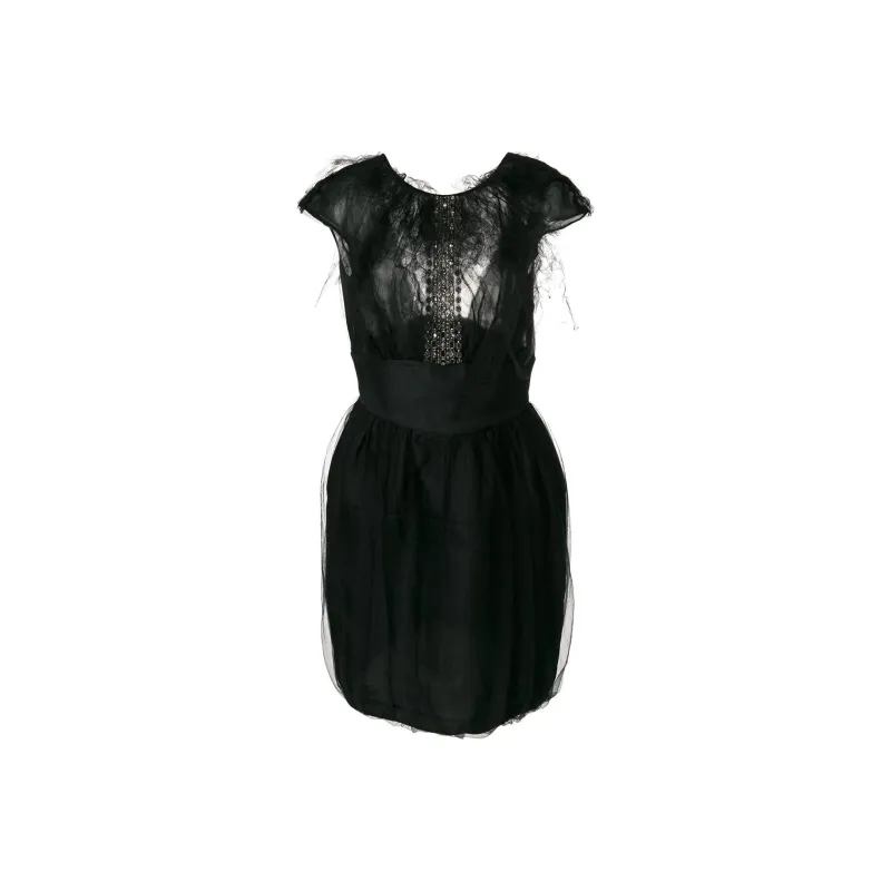 Valentino Garavani Pre-Owned Textured Bodice Dress-0