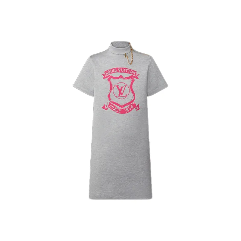LOUIS VUITTON FW22 Short Sleeved Dress Women's Gray-0