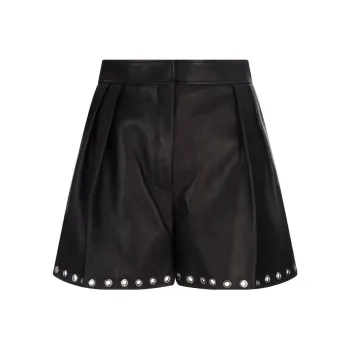 Alexander McQueen Eyelet-Embellished Pleated Shorts
